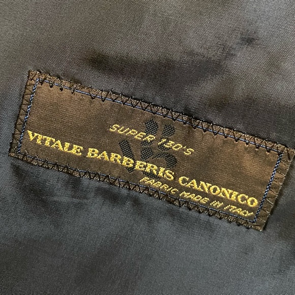 Men’s blue pinstripe coat custom from gariane Dallas-VITALE BARBERIS CANONICO - Picture 5 of 11